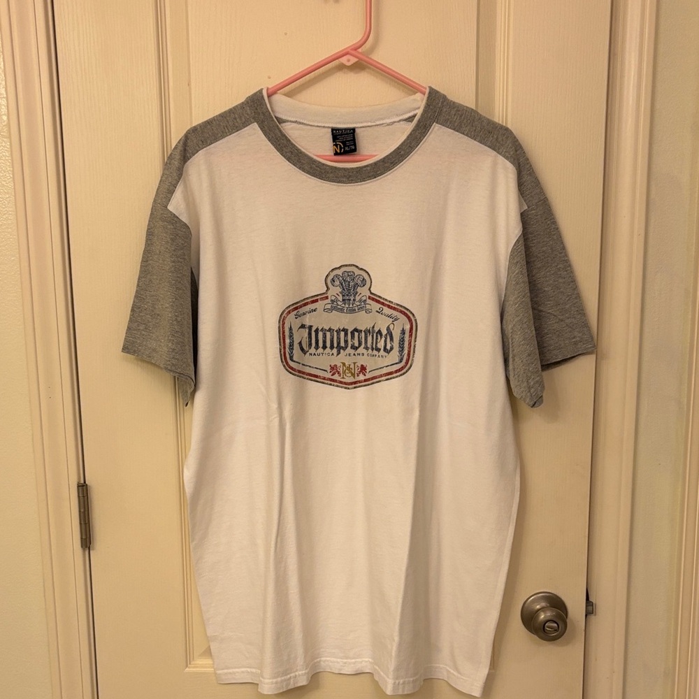 Nautica White and Gray Men's Shirt